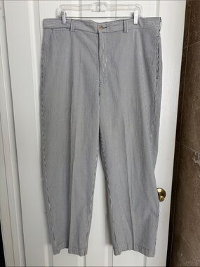 Polo by Ralph Lauren Grey and White Pinstripe Dress Pants